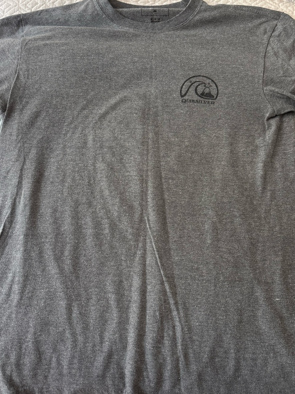 Quiksilver Men's Dark Heather Gray Long-Sleeve Logo Tee